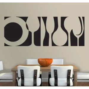 Adesivo Decorativo De Parede Sala De Jantar Cozinha Taça Cor Preto