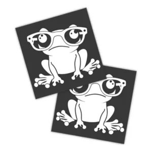 Adesivos P/ Carro 2 Unidaes Branco Sapo Nerd