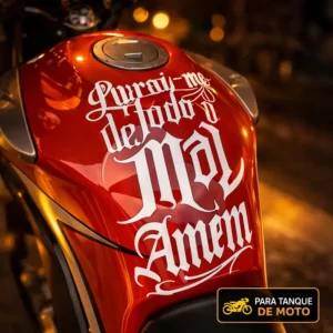 Adesivo Para Tanque De Moto Livrai-me De Todo Mal Amém
