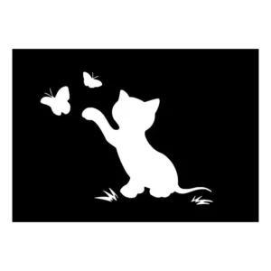 Adesivo Gato Gatinho Divertido Borboleta Carro Pet Animal
