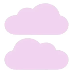 Adesivo De Parede Quarto Nuvens Infantil Kit 2 Nuvens Grande Cor Lilás Roxo Claro