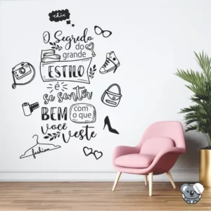 Adesivo Parede Colakoala Vinil Frase Preto 1x70cm Sala Quarto