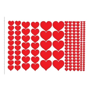 Adesivo De Parede Decorativo Kit Com 164 Coração Decore Casa Cor Vermelho