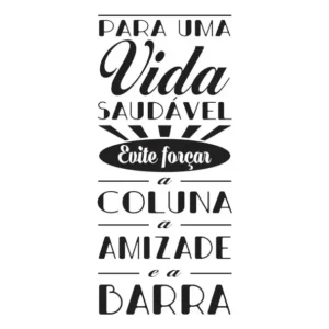 Adesivo Parede Foscauto Frase Vida Saudável Preta Fosco 1m X 45cm