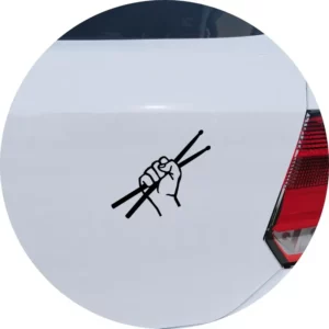 Adesivo De Carro Baquetas Ao Ar Bateria Percussão