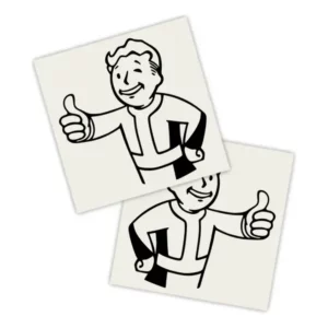 Kit 2 Lados Adesivo Carro Preto | Vault Boy