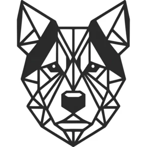 Adesivo Decorativo Foscauto Cão Poligonal Preto Fosco para Parede e Geladeira