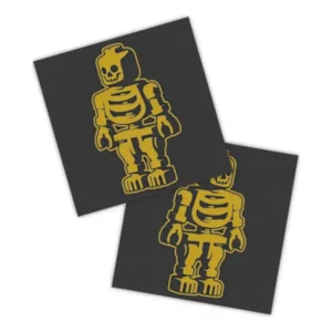 Adesivos P/ Carro 2 Unidaes Amarelo Robô Esqueleto