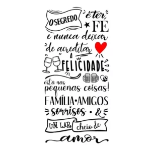 Adesivo De Parede Frases O Segredo É Ter Fé Família Amigos