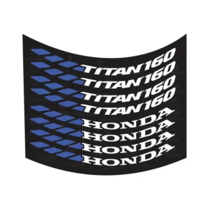 Kit 8 Adesivos Aro Titan 160 Detalhe Azul