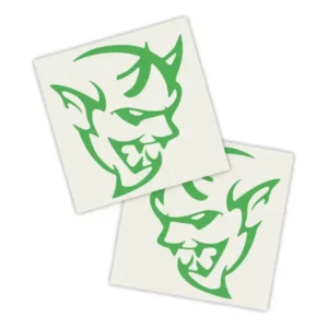 Adesivos P/ Carro 2 Unidaes Verde Demônio Sorrindo