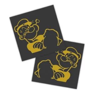 Adesivos P/ Carro 2 Unidaes Amarelo Popeye Forte