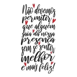 Adesivo Foscauto Frase Decorativa Parede Geladeira Preto Fosco 70x35cm