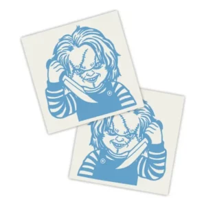 Adesivos P/ Carro 2 Unidaes Azul Chucky O Boneco