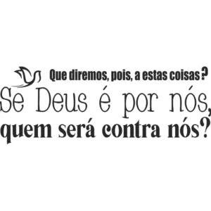 Adesivo Parede Foscauto Romanos 8:31 Preto Fosco 95x35cm