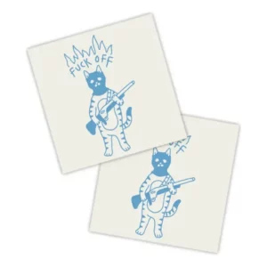 Adesivos P/ Carro 2 Unidaes Azul Gato Banjo