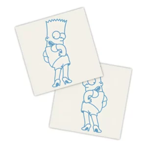 Adesivos P/ Carro 2 Unidaes Azul Bart Desenho Salto