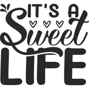 Adesivo Frase Parede It's A Sweet Life 60cm X 55cm Cor Preto Fosco