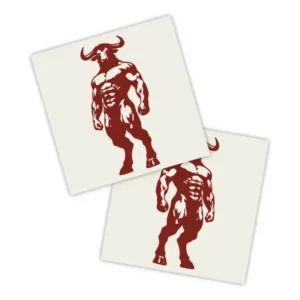 Adesivos P/ Carro 2 Unidaes Vermelho Minotauro Musculoso