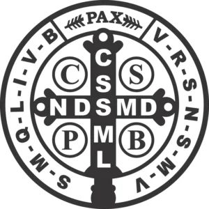 Adesivo Medalha De São Bento Decorativo De Parede 65 X 65 Cm Cor Preto Fosco
