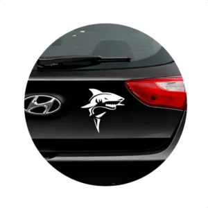 Adesivo Tubarão Raivoso Para Carro Moto Capacete Vinil 14cm