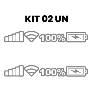 2 Adesivos Sinal Celular Wifi Bateria Branco Carro Parabrisa