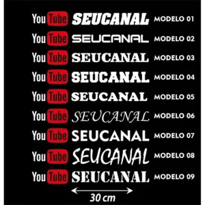 Adesivo Youtube Personalizado - Kit Com 100 Adesivos
