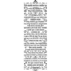 Adesivo Frase Oração Da Manhã Religião Deus / Grande 1,75mts