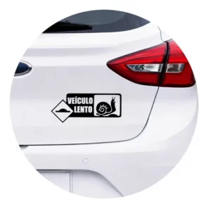 Adesivo Carro Veiculo Lento Socado Rebaixado Engraçado Preto