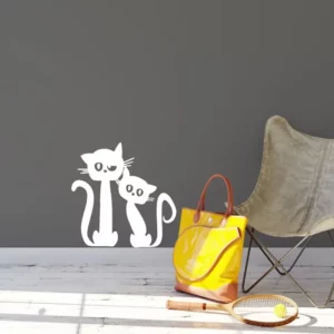 Adesivo Decorativo de Parede Gatinhos Branco para Sala