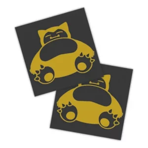 Adesivos P/ Carro 2 Unidaes Amarelo Snorlax Adormecido