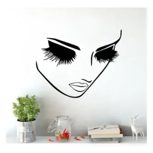Adesivo Decorativo De Parede Manicure Designer De Cílios Cor Preto