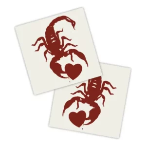 Adesivos P/ Carro 2 Unidaes Vermelho Escorpião Amor