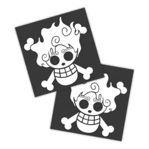 Adesivos P/ Carro 2 Unidaes Branco Luffy Chibi