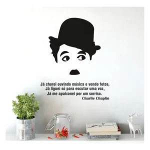 Adesivo Decorativo De Parede Motivacional Charlie Chaplin Cor Preto