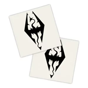 Kit 2 Lados Adesivo Carro Preto | Logo Skyrim