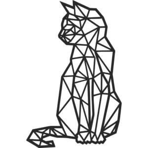 Adesivo De Parede Animal Poligonal Gato Gatinho