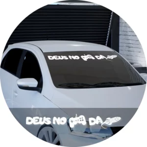 Adesivo Parabrisa Carro Frase Deus No Controle Da Nave