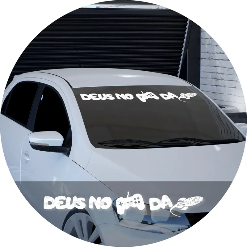 Adesivo Parabrisa Carro Frase Deus No Controle Da Nave
