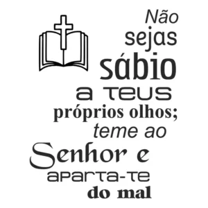 Adesivo Parede Frase Versículos Bíblia Provérbios 3:7 Grande Cor Preto Fosco