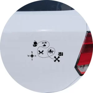 Adesivo Carro Moto Vidro Mapa Do Tesouro Pirata