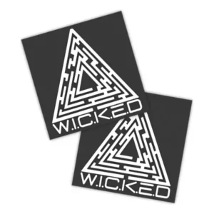 Adesivos P/ Carro 2 Unidaes Branco Wicked Triângulo Lab