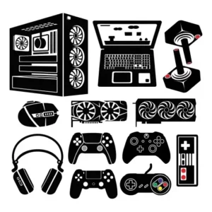 Kit Adesivos Parede Gamer Controles Placa De Vídeo Pc 1,20m
