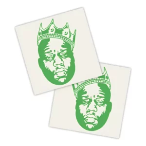 Adesivos P/ Carro 2 Unidaes Verde Biggie Smalls Coroa