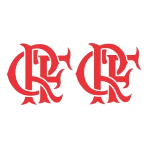 2 Adesivos Estiliazado Escudo Flamengo 30cm Vermelho