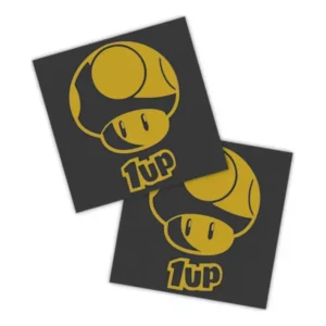 Adesivos P/ Carro 2 Unidaes Amarelo Cogumelo 1up