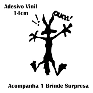 Adesivo Coyote Batida 14cm Para Carro Moto - Preto
