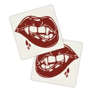 Adesivos P/ Carro 2 Unidaes Vermelho Lábios Vampiro