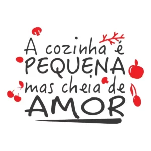 Adesivo De Parede Decorativo A Cozinha É Pequena Cor Preto