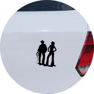 Adesivo De Carro Cowboy Casal Rodeio